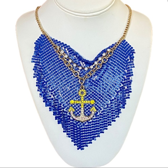 🛑SOLD🛑 Betsey Johnson Mesh Anchor Frontal Drop Necklace - Picture 5 of 9